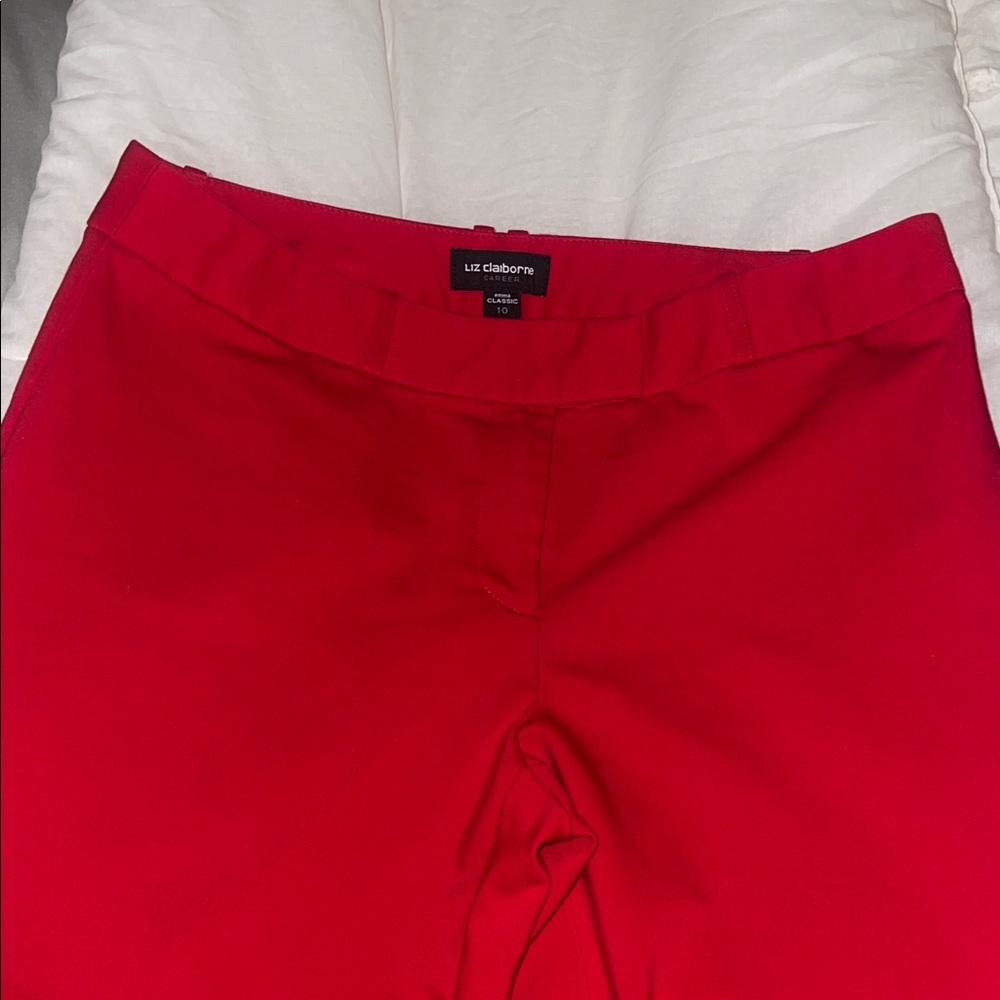 Liz Claiborne Bright Red Ponte Trousers